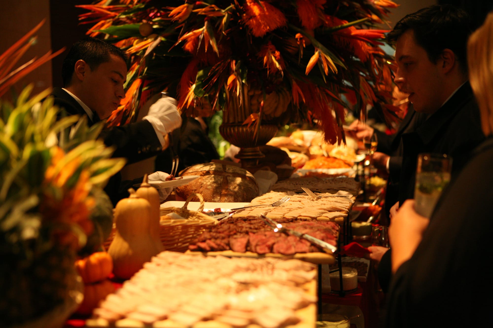 A chef at the food station